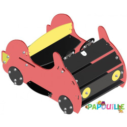 Voiture pour aire de jeu avec ressort en bois - Papouille