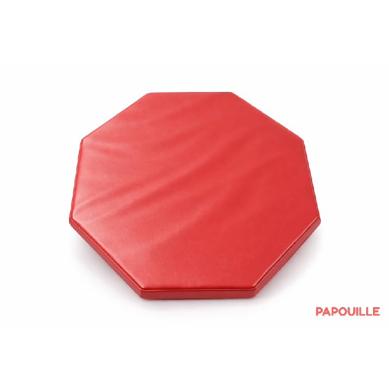 Tapis octogonal en mousse pvc d.130cm x ep.3cm rouge - Papouille