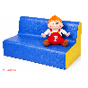 Banquette enfant 2 à 3 places en mousse pvc h. 17cm rouge - Papouille