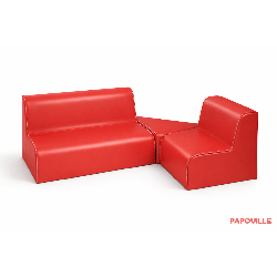 Kit coin banquette pour espace lecture assise 17cm rouge - Papouille
