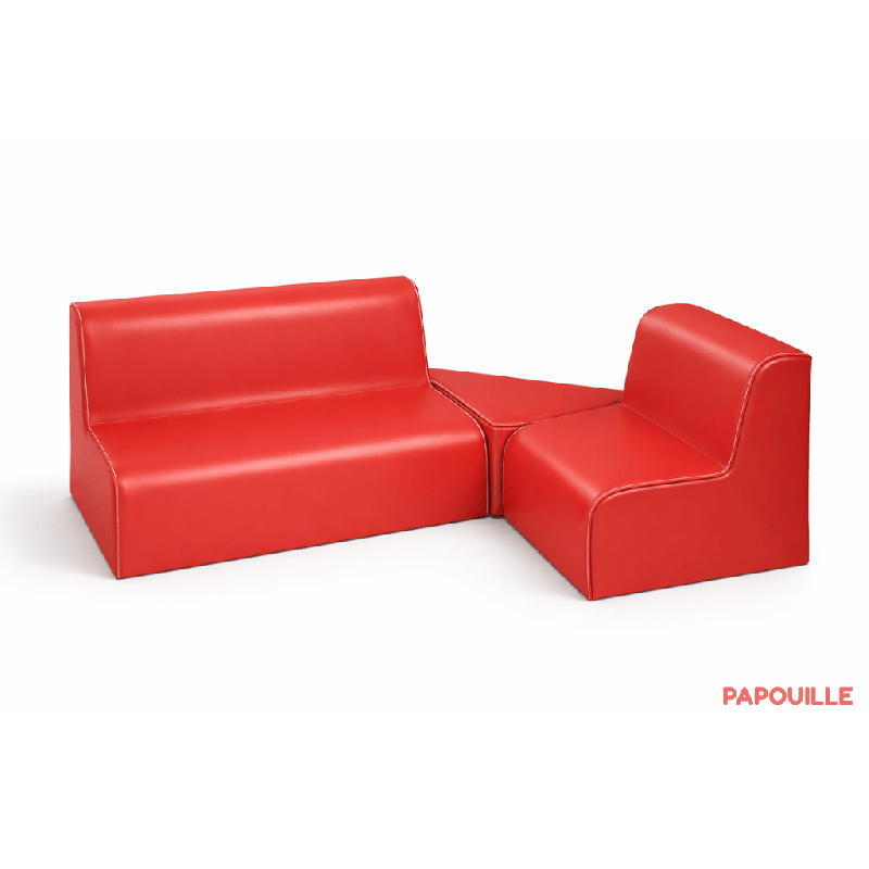 Kit coin banquette pour espace lecture assise 17cm rouge - Papouille