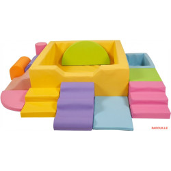 Kit piscine à balles aventure avec modules en mousse pvc - Papouille