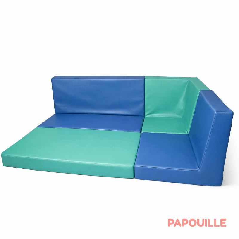 Tapis aire de jeux d'angle en mousse avec dossier - Papouille