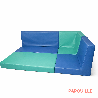 Tapis aire de jeux d'angle en mousse avec dossier - Papouille