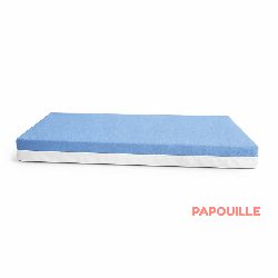 Matelas imperméable bicolor 60x120x10 blanc/bleu - Papouille