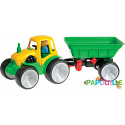 Grand tracteur avec remorque enfant - Papouille