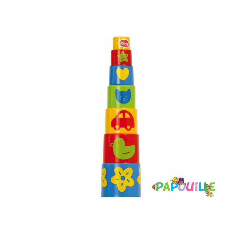 Gobelets gigognes à empiler 7 pièces pyramide - Papouille