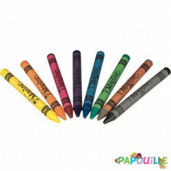 8 crayons de couleur pour textile - Papouille
