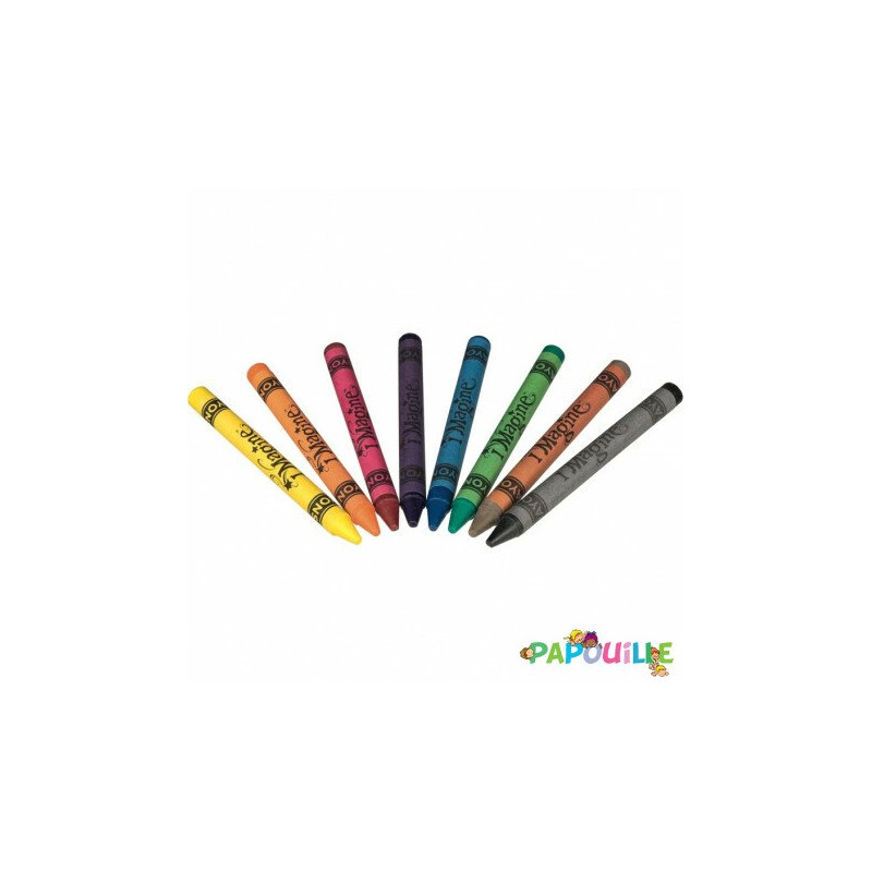 8 crayons de couleur pour textile - Papouille