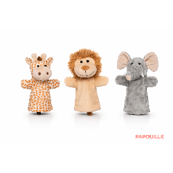 Les 3 marionnettes animaux sauvages - Papouille