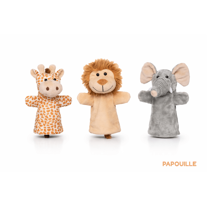 Les 3 marionnettes animaux sauvages - Papouille