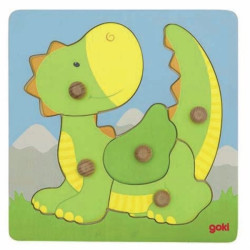 Puzzle à encastrer avec bouton en bois dragon 5 pcs ( pour l - Papouille