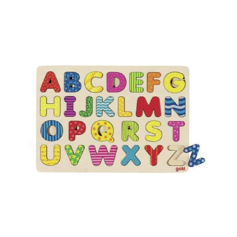 Puzzle à encastrer en bois abecedaire 26 pcs ( pour les enfa - Papouille
