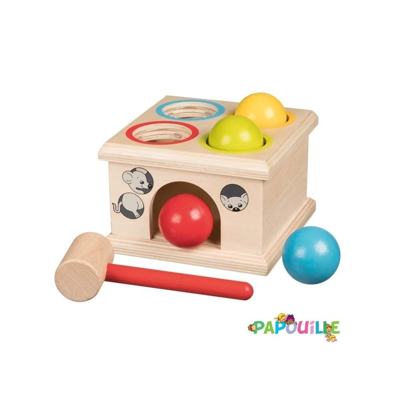 Jeu à marteler attrape la souris en bois - Papouille