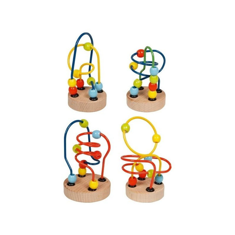 Lot de 4 bouliers circuits en spirale en bois - Papouille