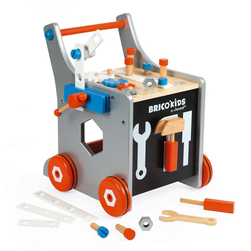 Chariot en bois magnétique établi enfant brico’kids - Papouille