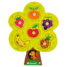Puzzle à encastrer avec boutons en bois arbre à fruits 6 pcs - Papouille