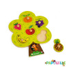 Puzzle à encastrer avec boutons en bois arbre à fruits 6 pcs - Papouille