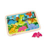 Puzzle à encastrer en bois 3d les dinosaures 7 pcs ( pour le - Papouille