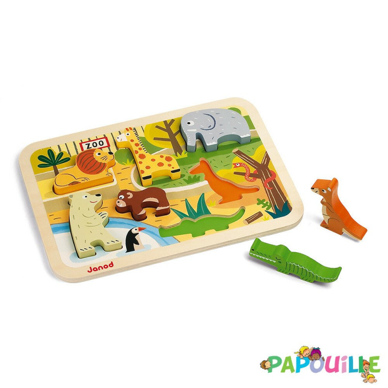 Puzzle 3d le zoo ( pour les enfants de 18 mois et plus ) - Papouille