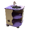 Bloc coin évier imitation avec meuble de rangement en bois - Papouille