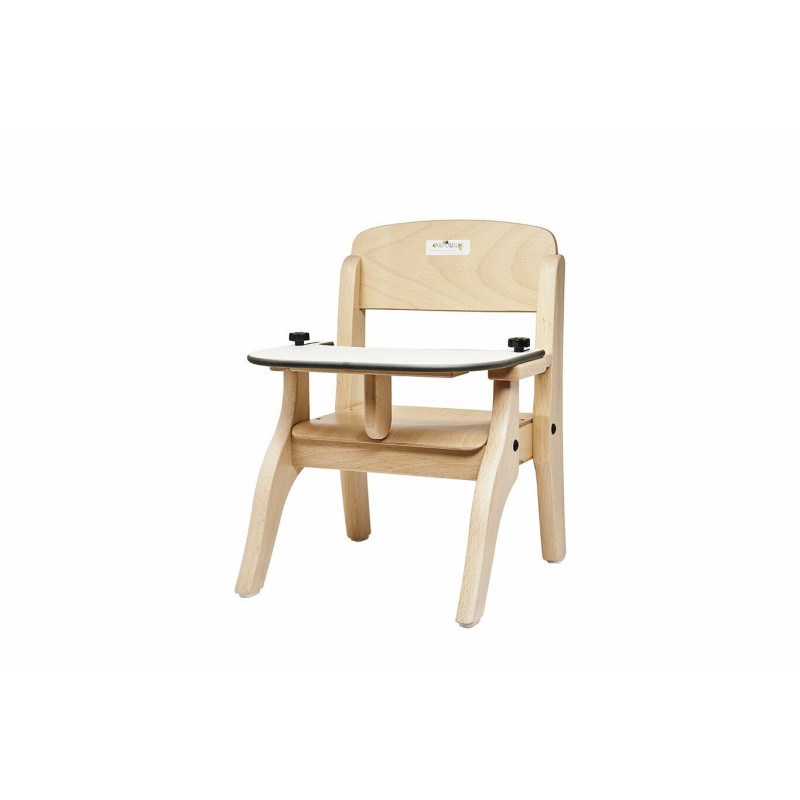 Fauteuil bébé repas en bois avec tablette de h.21cm t0 - Papouille