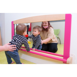 Miroir + barre de soutien framboise - Papouille
