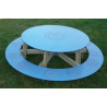 Table d'extérieur ronde avec banc ourson - Papouille