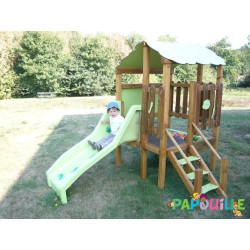 Aire de jeu enfant extérieur baby toboggan avec bac à balles - Papouille