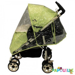 Habillage de pluie universel pour poussette simple sans arce - Papouille
