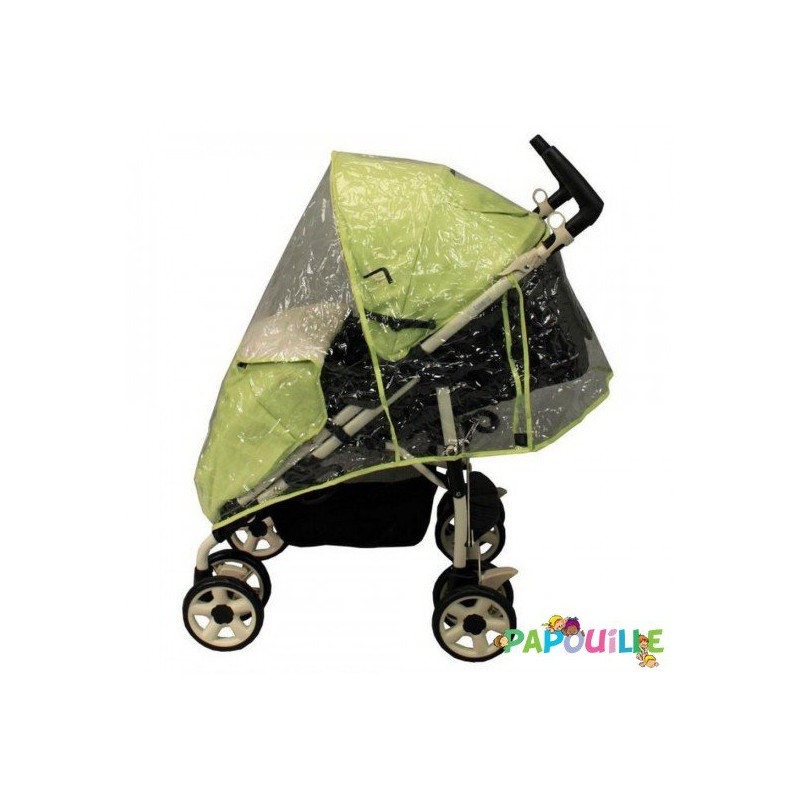 Habillage de pluie universel pour poussette simple sans arce - Papouille