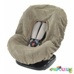 Housse en éponge pour siège auto gro+ 1er age taupe - Papouille