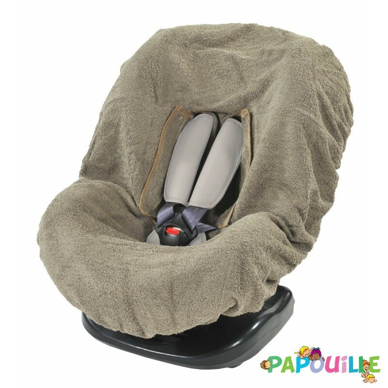 Housse en éponge pour siège auto gro+ 1er age taupe - Papouille