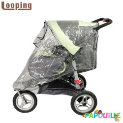 Habillage pluie pour poussette simple 3 roues avec canopy - Papouille
