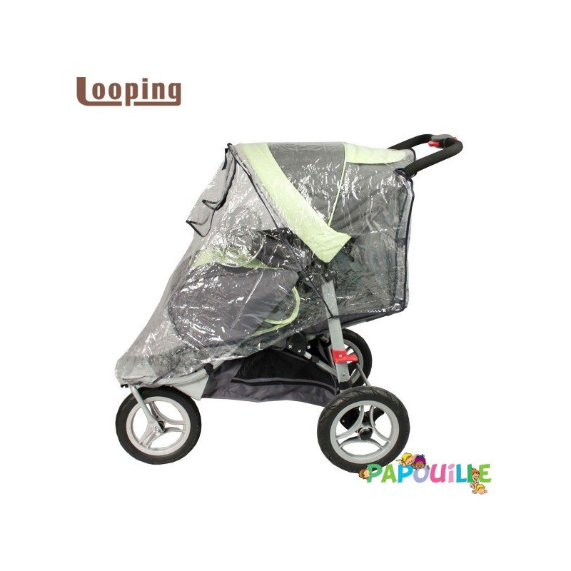 Habillage pluie pour poussette simple 3 roues avec canopy - Papouille