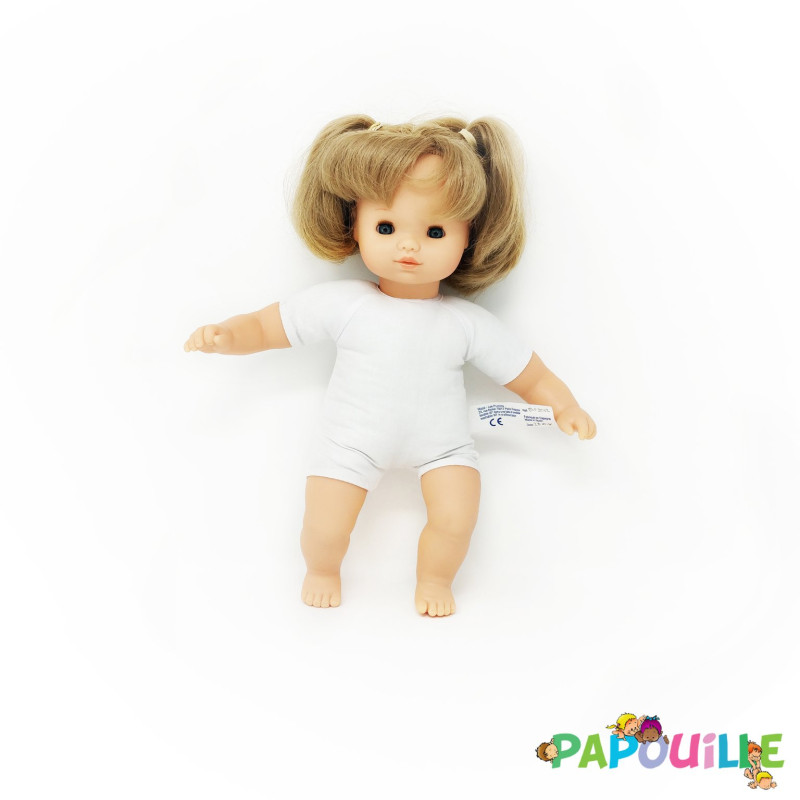 Poupée corps mou avec cheveux 30cm fille - Papouille
