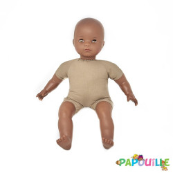 Poupon corps mou sans cheveux africain 40cm - Papouille