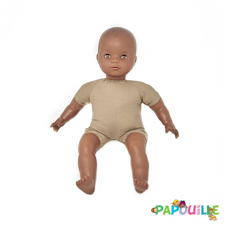 Poupon corps mou sans cheveux africain 40cm - Papouille