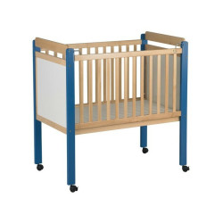 Lit crèche 100 x 50 cm barreaux bleu wkc - Papouille