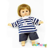 T-shirt marin et short en jeans pour poupon 40cm - Papouille