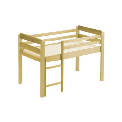 Lit bébé en bois mezzanine 120 x 60cm naturel - Papouille