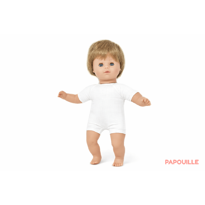 Poupon corps mou avec cheveux 30cm garçon - Papouille