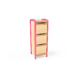 Meuble de rangement en colonne avec portes framboise - Papouille