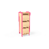 Meuble de rangement en colonne avec portes framboise - Papouille