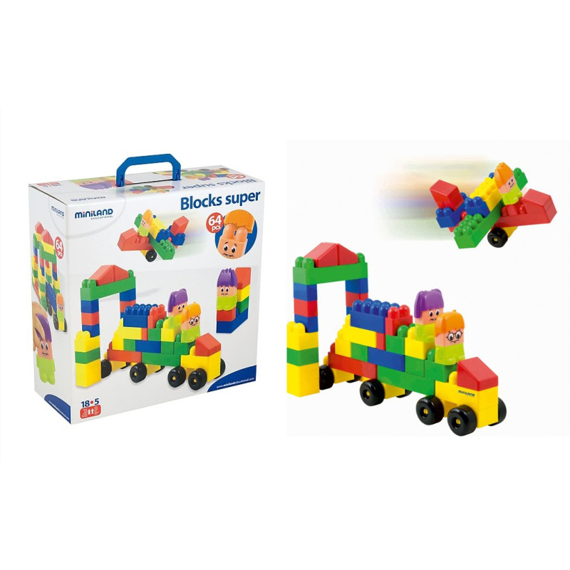 Blocs de construction plastique 64 pièces - Papouille