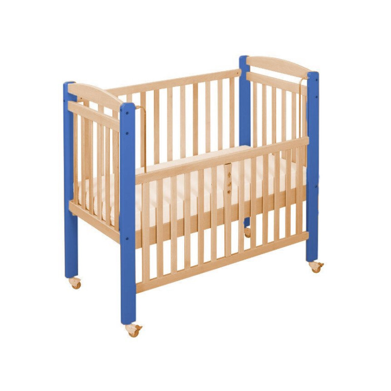 Lit en bois avec barrière mobile 100x50cm easycat barreaux b - Papouille