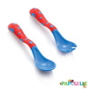 Lot de 1 fourchette - 1 cuillère d’apprentissage ergonomique - Papouille