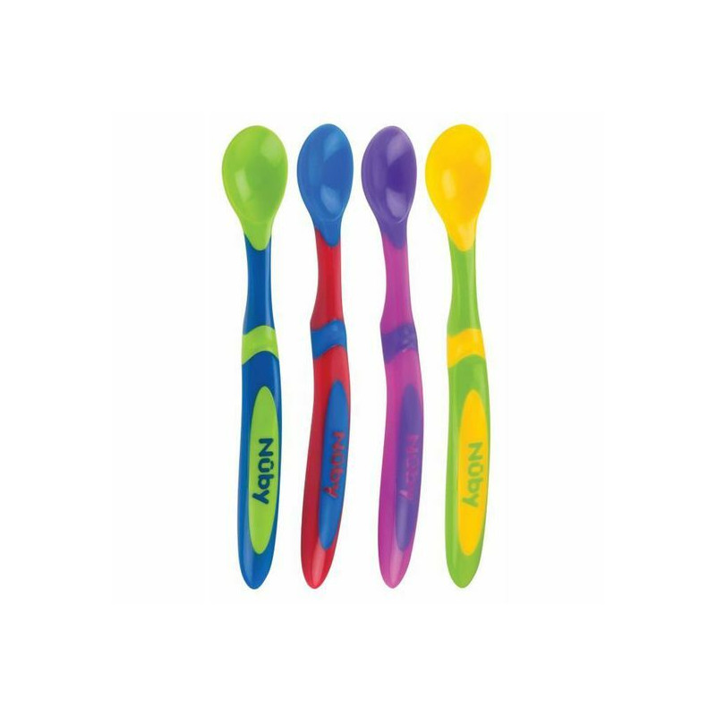 Lot de 4 cuillères à manche long antidérapant - Papouille