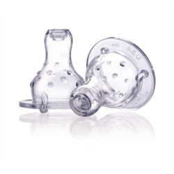 2 tétines col étroit débit variable 4 mois + - Papouille