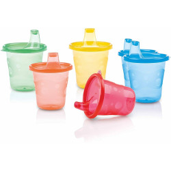 Lot de 6 gobelets 210ml avec bec nuby - Papouille